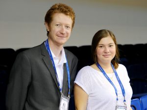an arbiter Jamie Kenmure (AUS) with a translator Marina Borodina